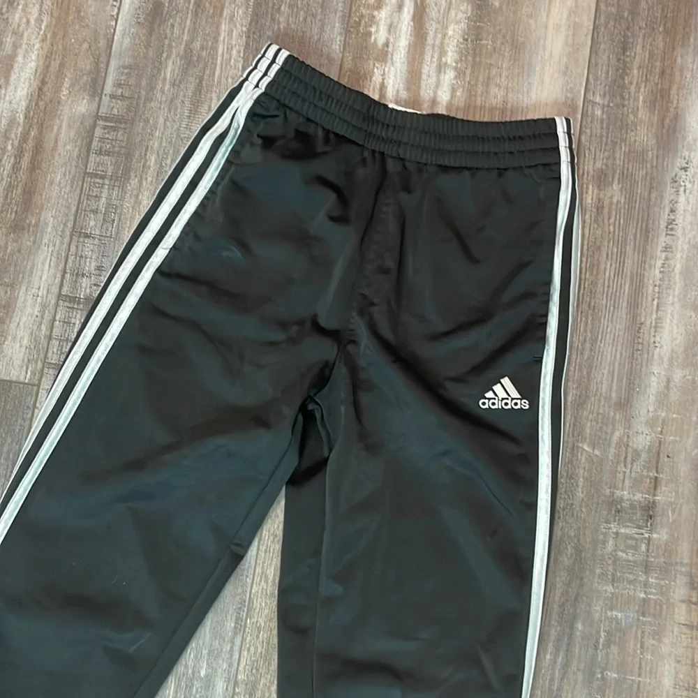 Adidas Black Stripe Sweatpants Joggers Soccer Pants Boys 14/16